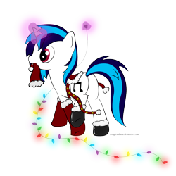 Size: 2880x2880 | Tagged: safe, artist:zomgitsalaura, dj pon-3, vinyl scratch, pony, unicorn, christmas, female, horn, mare, white coat