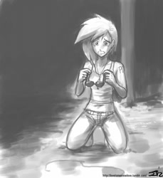 Size: 745x813 | Tagged: safe, artist:johnjoseco, dj pon-3, vinyl scratch, human, grayscale, humanized, monochrome