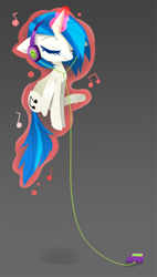 Size: 400x704 | Tagged: dead source, safe, artist:sambragg, dj pon-3, vinyl scratch, pony, unicorn, floating, headphones, ipod, magic, mp3 player, music, music notes