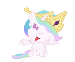 Size: 527x432 | Tagged: safe, artist:bugglelugs, princess celestia, alicorn, pony, foal, solo, young