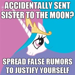 Size: 400x400 | Tagged: safe, princess celestia, alicorn, pony, image macro, meme, text, trollestia