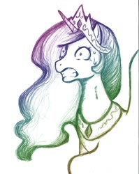 Size: 900x1133 | Tagged: safe, artist:colettexangel, princess celestia, alicorn, pony, crown, female, horn, mare, solo