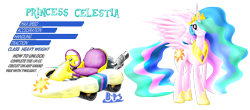 Size: 2677x1181 | Tagged: safe, artist:blue-paint-sea, princess celestia, alicorn, pony, kart stats, mario kart, parody, ponykart