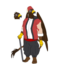 Size: 2500x2500 | Tagged: safe, artist:archangel2401, oc, oc only, oc:dahia al-sahra, anthro, griffon, cane, chubby, clothes, fez, hat, male, ring, simple background, transparent background