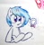 Size: 457x466 | Tagged: safe, artist:danadyu, dj pon-3, vinyl scratch, pony, unicorn, female, mare, solo, two toned mane, white coat