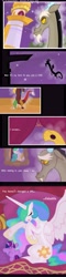 Size: 3438x14348 | Tagged: safe, artist:falleninthedark, discord, princess celestia, twilight sparkle, alicorn, pony, comic, dislestia, doll, female, male, puppet, shipping, straight, the chaotic and the regretful