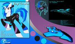 Size: 1200x700 | Tagged: safe, artist:ryuukiba, dj pon-3, vinyl scratch, pony, unicorn, crossover, wipeout