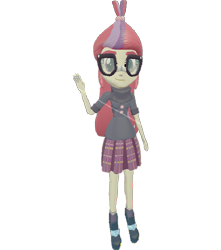 Size: 637x720 | Tagged: safe, artist:topsangtheman, moondancer, equestria girls, 3d, glasses, looking at you, simple background, solo, source filmmaker, transparent background, waving
