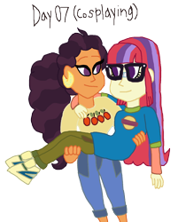 Size: 1208x1500 | Tagged: safe, artist:ktd1993, moondancer, saffron masala, equestria girls, clothes, cosplay, costume, equestria girls-ified, harold, leshawna, total drama, total drama island