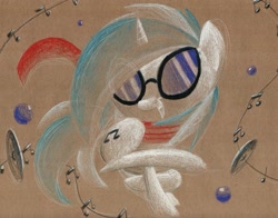 Size: 1143x896 | Tagged: safe, artist:getchanoodlewet, dj pon-3, vinyl scratch, pony, unicorn, female, horn, mare, traditional art, white coat