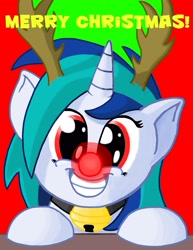 Size: 2532x3283 | Tagged: safe, artist:silvathebrony, dj pon-3, vinyl scratch, pony, reindeer, unicorn, christmas