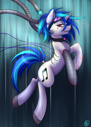 Size: 1699x2385 | Tagged: safe, artist:spittfireart, dj pon-3, vinyl scratch, cyborg, pony, unicorn, female, horn, mare, white coat