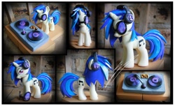 Size: 900x547 | Tagged: safe, artist:nazegoreng, dj pon-3, vinyl scratch, pony, unicorn, record, sculpture, turntable