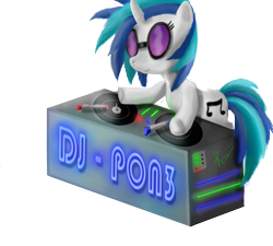 Size: 2000x1800 | Tagged: safe, artist:bronyontheway, dj pon-3, vinyl scratch, pony, unicorn, solo, turntable