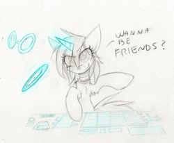 Size: 986x811 | Tagged: safe, artist:the--cloudsmasher, dj pon-3, vinyl scratch, pony, unicorn, glasses, magic, record, sketch, turntable