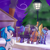 Size: 2600x2600 | Tagged: safe, artist:erthilo, beauty brass, dj pon-3, frederic horseshoepin, octavia melody, parish nandermane, vinyl scratch, earth pony, pony, clothes, scarf, snow, snowfall