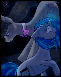 Size: 500x621 | Tagged: safe, artist:parcell, dj pon-3, octavia melody, vinyl scratch, earth pony, pony, crying, female, lesbian, scratchtavia, shipping