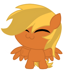 Size: 1024x1024 | Tagged: safe, artist:captshowtime, oc, pegasus, pony, cat face, chibi, chubby, commission, cute, happy, simple background, solo, transparent background, ych result