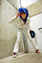 Size: 639x960 | Tagged: safe, artist:meevist, dj pon-3, vinyl scratch, human, cosplay, headphones, irl, irl human, photo, records, solo