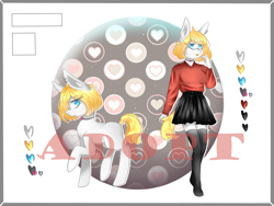 Size: 4000x3000 | Tagged: safe, artist:cutejosuke, oc, oc only, anthro, pony, adoptable, advertisement, anthro oc, anthro with ponies, chubby, female, reference sheet