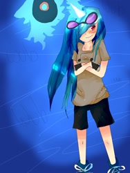 Size: 1536x2048 | Tagged: safe, artist:plasticstardust, dj pon-3, vinyl scratch, horned humanization, humanized