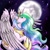 Size: 696x696 | Tagged: safe, artist:veritasket, princess celestia, alicorn, pony, mare in the moon, moon, sad, solo