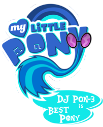 Size: 1729x2125 | Tagged: safe, artist:jamescorck, edit, dj pon-3, vinyl scratch, pony, best pony, logo, logo edit, my little pony logo, simple background, sunglasses, transparent background