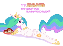 Size: 1500x1100 | Tagged: safe, artist:madmax, princess celestia, alicorn, pony, bedroom eyes, chocolate, plot