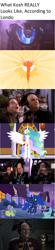 Size: 1026x4672 | Tagged: safe, artist:j. michael straczynski, artist:lauren faust, princess celestia, alicorn, pony, babylon 5, crossover, kosh, londo mollari, meta