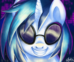 Size: 1418x1200 | Tagged: safe, artist:yulyeen, dj pon-3, vinyl scratch, pony, unicorn, looking at you, solo