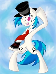 Size: 1500x1994 | Tagged: safe, artist:tixolseyerk, dj pon-3, vinyl scratch, pony, unicorn, female, mare, solo, two toned mane, white coat