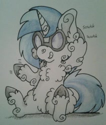 Size: 479x567 | Tagged: safe, artist:artofguillotine, dj pon-3, vinyl scratch, pony, unicorn, fluffy, solo, traditional art