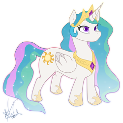 Size: 1000x1000 | Tagged: safe, artist:kiwi-heart, princess celestia, alicorn, pony, crown, female, horn, mare, solo