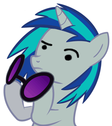 Size: 315x355 | Tagged: safe, edit, dj pon-3, vinyl scratch, pony, unicorn, glasses, reaction image