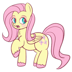 Size: 670x670 | Tagged: safe, artist:nenupharworld, fluttershy, pegasus, pony, chubby, shy, simple background, solo, transparent background, unshorn fetlocks