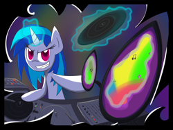 Size: 1400x1050 | Tagged: safe, artist:bestseller-microtech, dj pon-3, vinyl scratch, pony, unicorn, female, horn, magic, mare, white coat