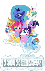 Size: 1973x3100 | Tagged: safe, artist:rankao, applejack, fluttershy, pinkie pie, princess celestia, princess luna, rainbow dash, rarity, soarin', spitfire, twilight sparkle, alicorn, earth pony, pegasus, pony, unicorn, mane six