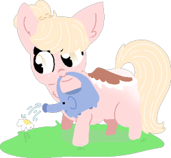 Size: 484x447 | Tagged: safe, artist:nootaz, oc, oc:sugar plump, pegasus, pony, chubby, gardening