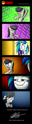 Size: 1202x4585 | Tagged: safe, artist:dori-to, dj pon-3, octavia melody, vinyl scratch, earth pony, pony, comic, just one bite, nervous grin, reference, spongebob squarepants, wub, you like krabby patties don't you squidward?