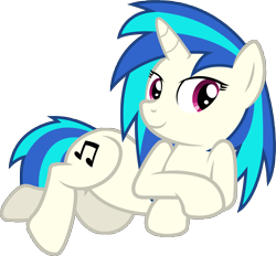 Size: 6976x6487 | Tagged: safe, artist:birthofthepheonix, dj pon-3, vinyl scratch, pony, unicorn, absurd resolution, adorasexy, crossed arms, cute, cutie mark, female, hooves, horn, lying down, mare, sexy, simple background, smiling, solo, transparent background, vector