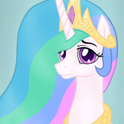 Size: 900x900 | Tagged: safe, artist:arrkhal, princess celestia, alicorn, pony, bust, colored pupils, portrait, solo