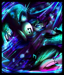 Size: 800x933 | Tagged: safe, artist:lococheekan03, dj pon-3, vinyl scratch, pony, unicorn, female, mare, record, solo