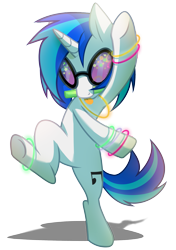 Size: 1771x2515 | Tagged: safe, artist:wicklesmack, dj pon-3, vinyl scratch, pony, bipedal, dancing, glowstick, solo