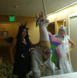 Size: 1024x1042 | Tagged: safe, princess celestia, princess luna, human, cosplay, everfree northwest, everfreenw, irl, irl human, photo, the burdened