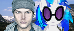 Size: 4000x1694 | Tagged: safe, dj pon-3, vinyl scratch, pony, unicorn, avicii, greece, mount olympus, mountain