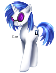 Size: 829x1069 | Tagged: safe, artist:lizzyrascal, dj pon-3, vinyl scratch, pony, unicorn, female, mare, solo, two toned mane, white coat