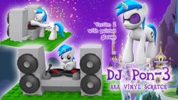 Size: 640x360 | Tagged: safe, dj pon-3, vinyl scratch, pony, unicorn, lego, solo, toy