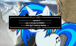 Size: 4200x2550 | Tagged: safe, dj pon-3, vinyl scratch, pony, unicorn, levels, pony confessions, text