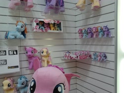 Size: 1600x1200 | Tagged: safe, applejack, cheerilee, dj pon-3, fluttershy, pinkie pie, rainbow dash, twilight sparkle, vinyl scratch, earth pony, pony, funrise, irl, official, photo, plushie