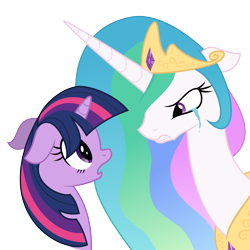 Size: 7000x7000 | Tagged: safe, artist:mamandil, artist:zev, princess celestia, twilight sparkle, alicorn, pony, absurd resolution, angry, crying, floppy ears, gritted teeth, open mouth, simple background, transparent background, vector